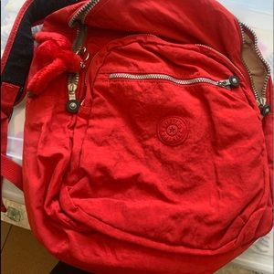 Kipling used red large backpack
